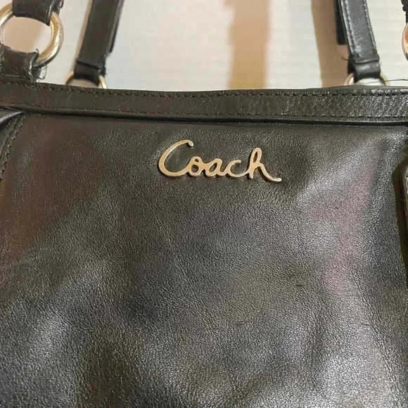 Coach black leather satchel handbag - Picture 7 of 12